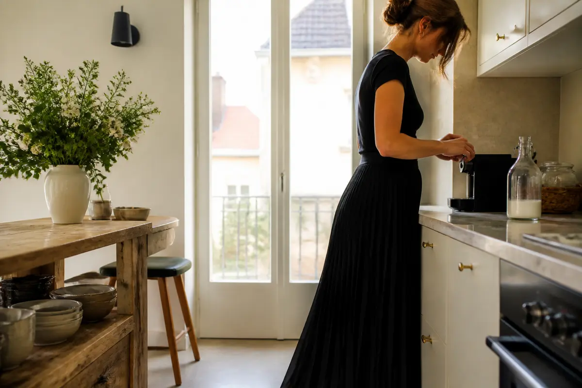 Look avec jupe longue plissée noire : Comment porter avec style ?